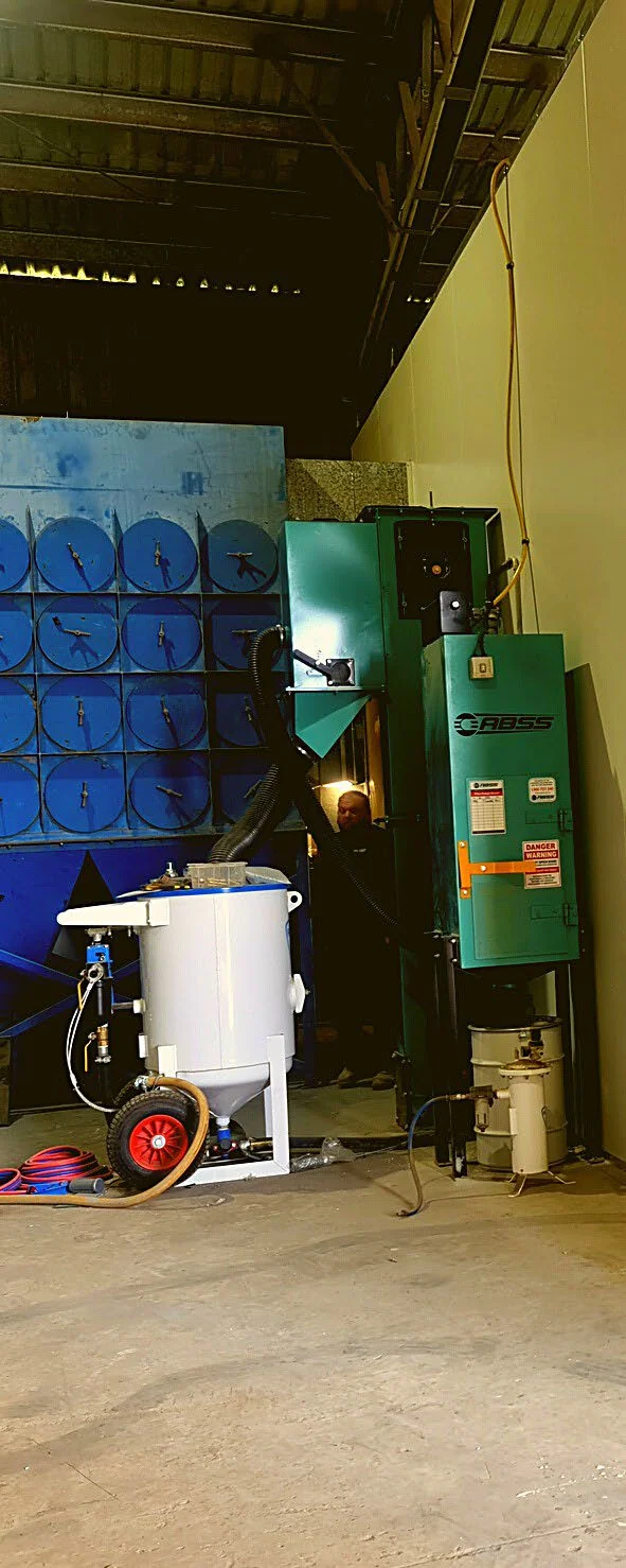 Blast equipment inside the All Paint Solutions Mackay facility